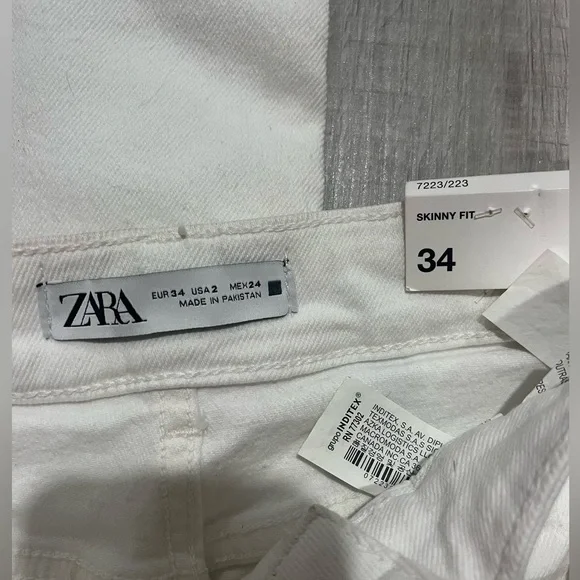 ZARA white high rise skinny jeans - Picture 2 of 6